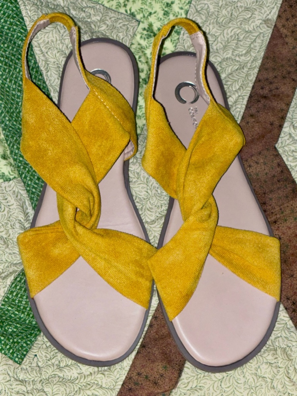 NWOT Twist Front Slingback Sandals — Mustard Yellow